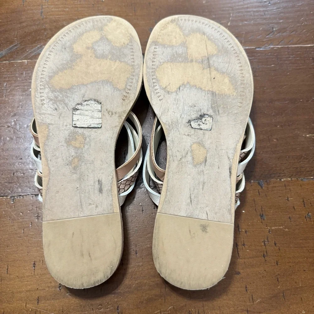 Dolce Vita Cream and Tan Sandals with Strappy Design size 7